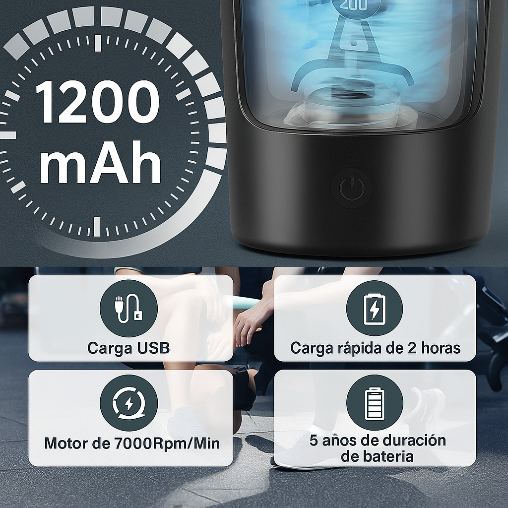 Botella mezcladora eléctrica portátil de 650 ml