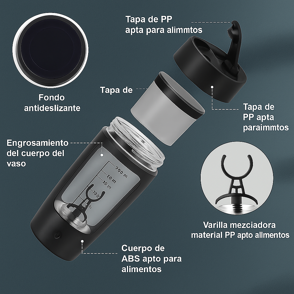 Botella mezcladora eléctrica portátil de 650 ml